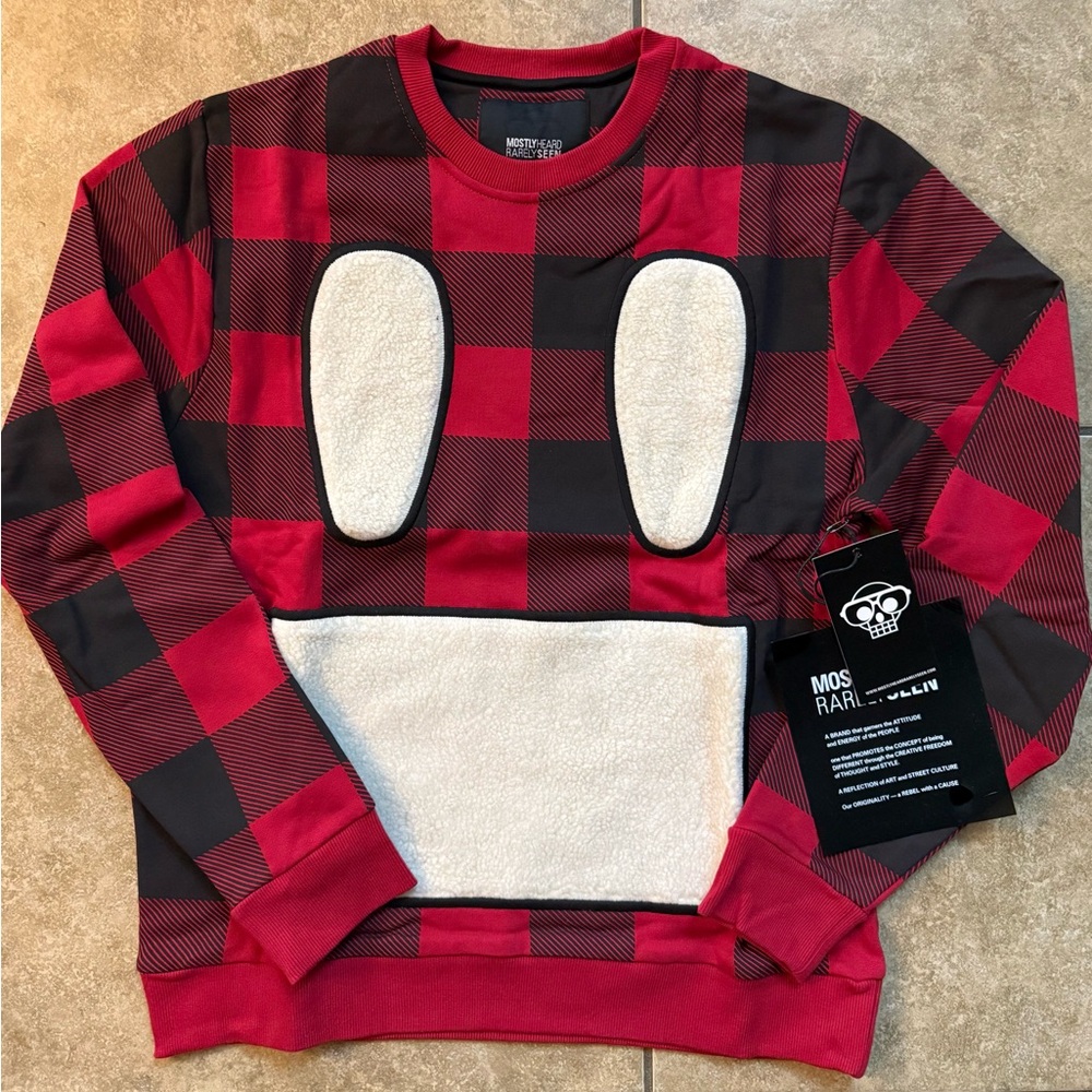 Mostly Heard Rarely Seen Sweatshirt Men’s Size Large Plaid Buffalo FAST SHIPPING
